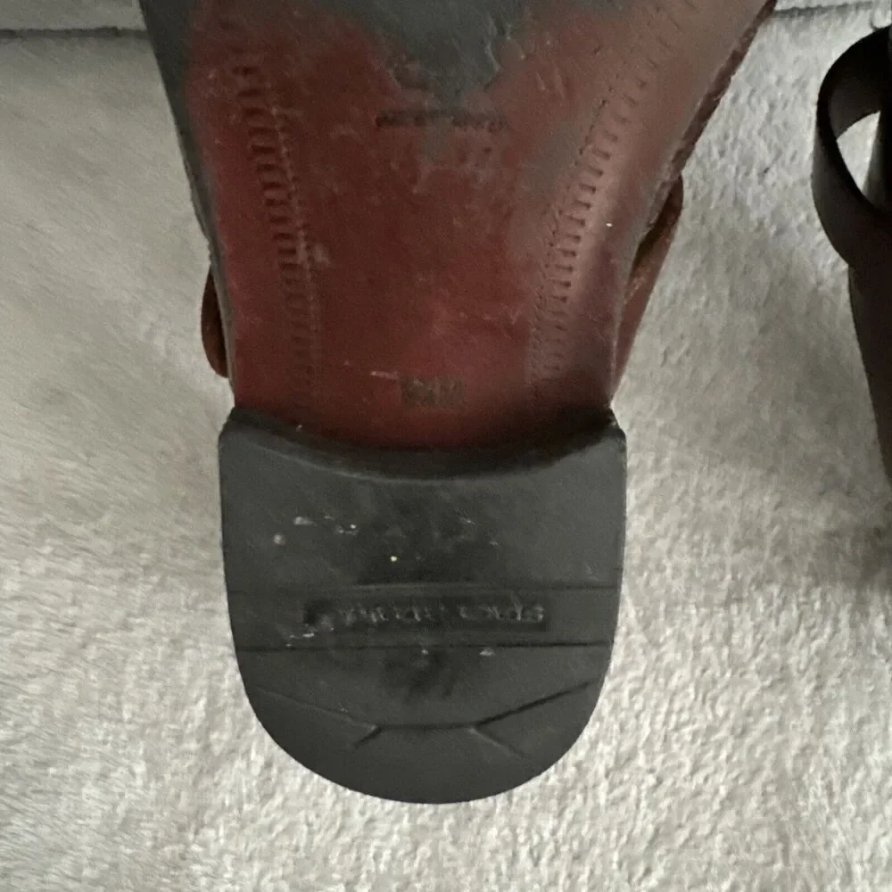 Men's Sz 9.5 Fisher Sandals Huaraches Brown Comfort Flex Closed Toe - Picture 12 of 13